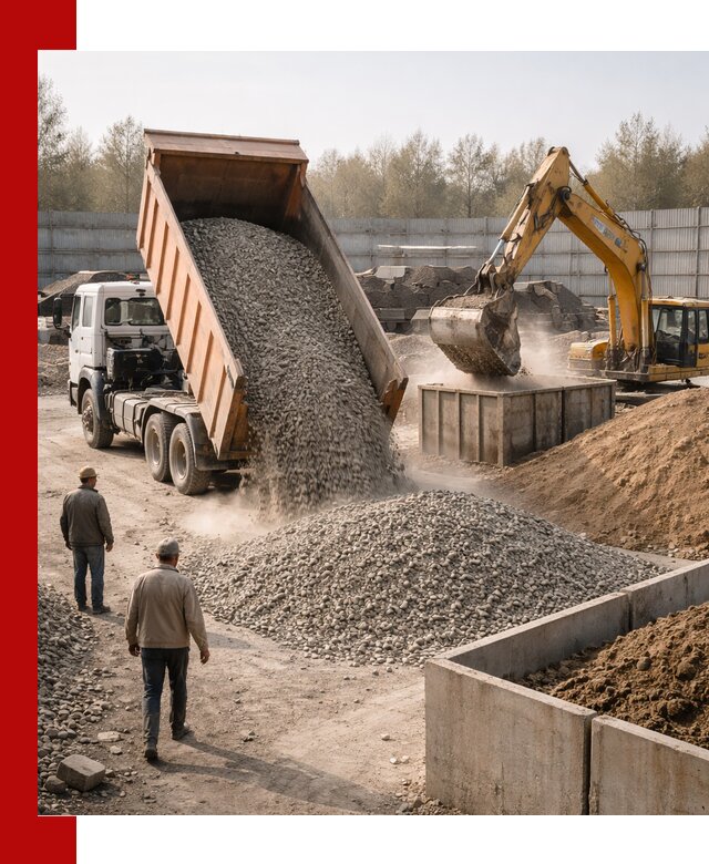 Доставка нерудных материалов с погрузкой и разгрузкой в Егорьевске