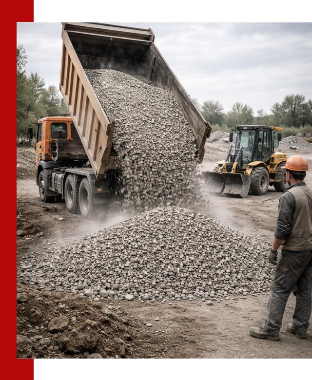 Доставка щебня в Егорьевске крупными и мелкими фракциями