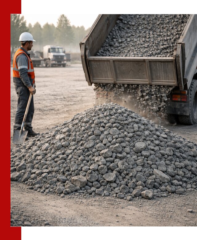 Гранитный щебень фракции 100–201 для строительства в Егорьевске