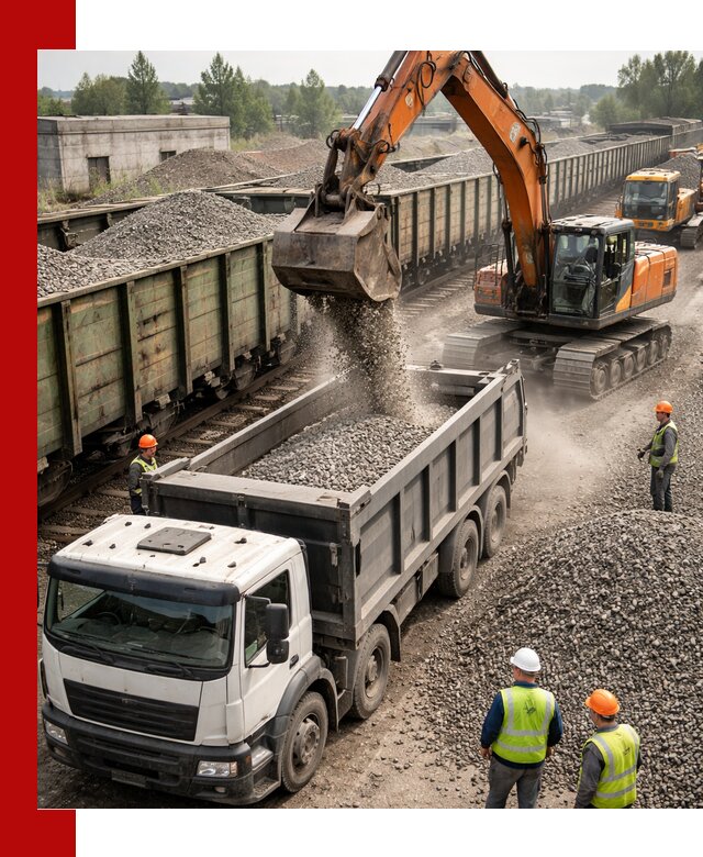 Железнодорожный щебень фракция 25–60 для поставок в Егорьевске