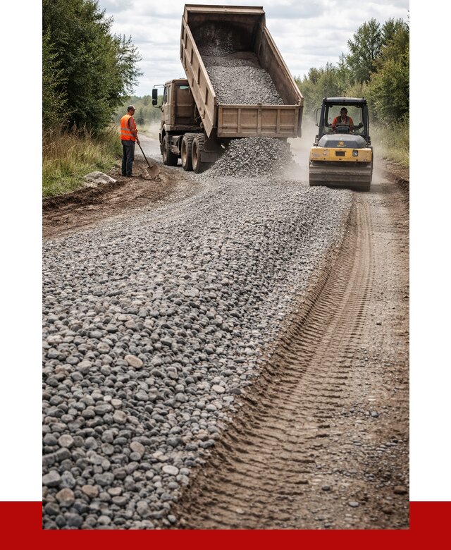 Щебень для отсыпки дороги в Егорьевске от 2734 р. ПРОНЕРУДГрь