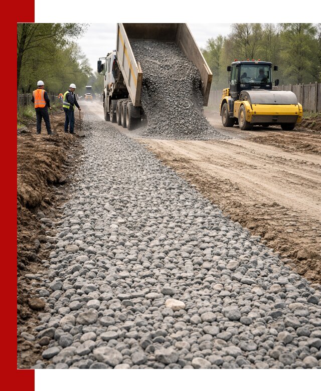 Доставка щебня для отсыпки дорог в Егорьевске высокого качества