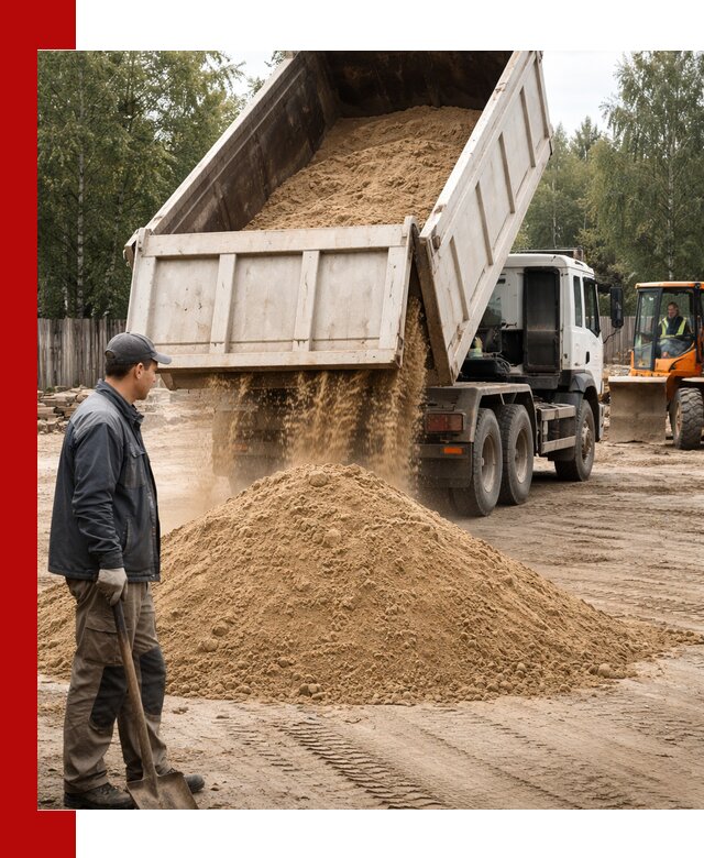 Доставка и продажа песка с разгрузкой в Егорьевске