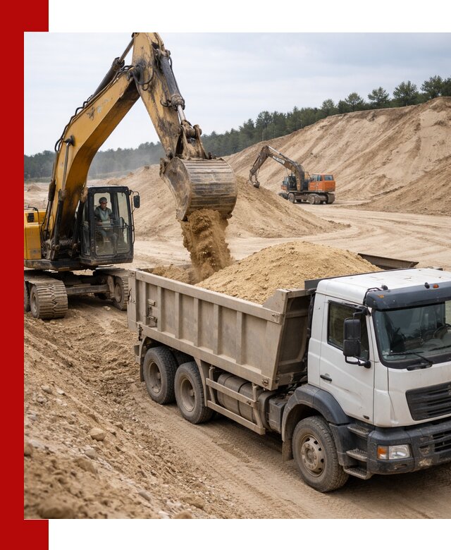 Доставка карьерного песка с самосвалами и разгрузкой в Егорьевске