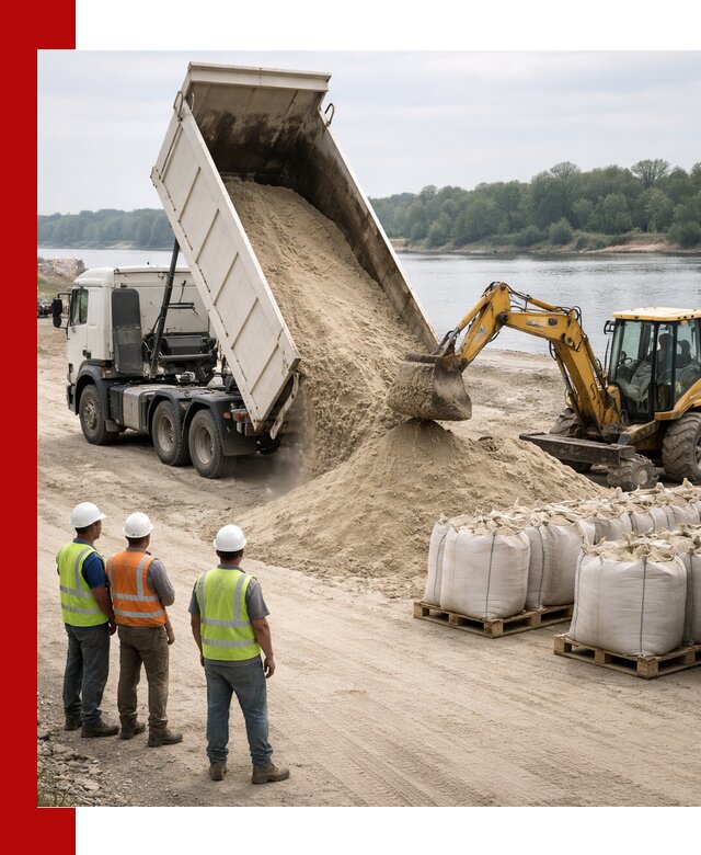 Доставка речного песка в Егорьевске самосвалами и погрузкой