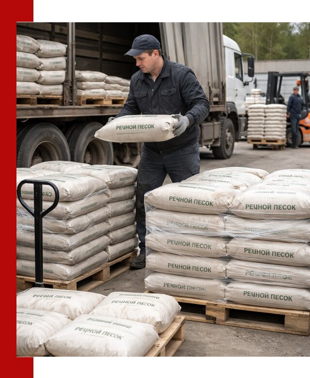 Речной песок в мешках с доставкой в Егорьевске