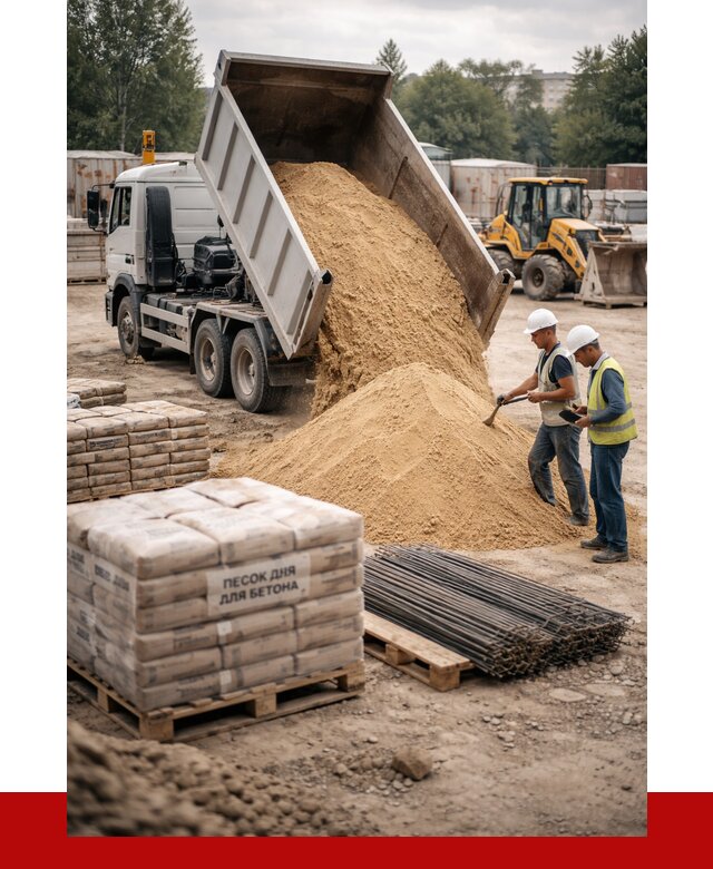 Песок для бетона в Егорьевске от 2532 р. с доставкой, ПРОНЕРУДГрь