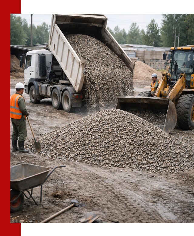 Мытый гравий с доставкой в Егорьевске от карьера до участка