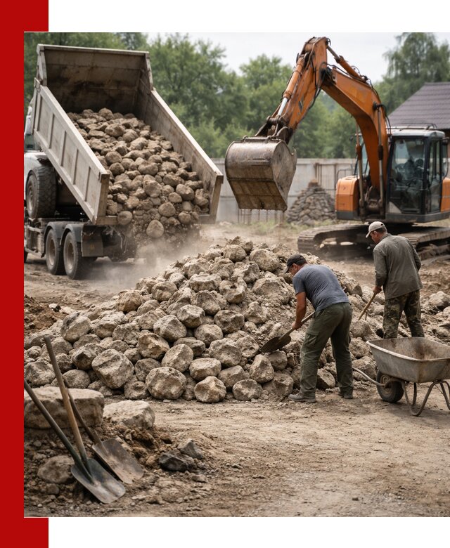 Доставка и разгрузка бутового камня в Егорьевске