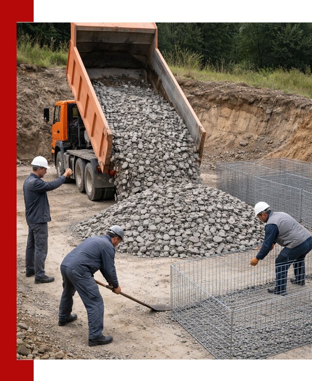 Камень для габионов с доставкой в Егорьевске быстро и надёжно