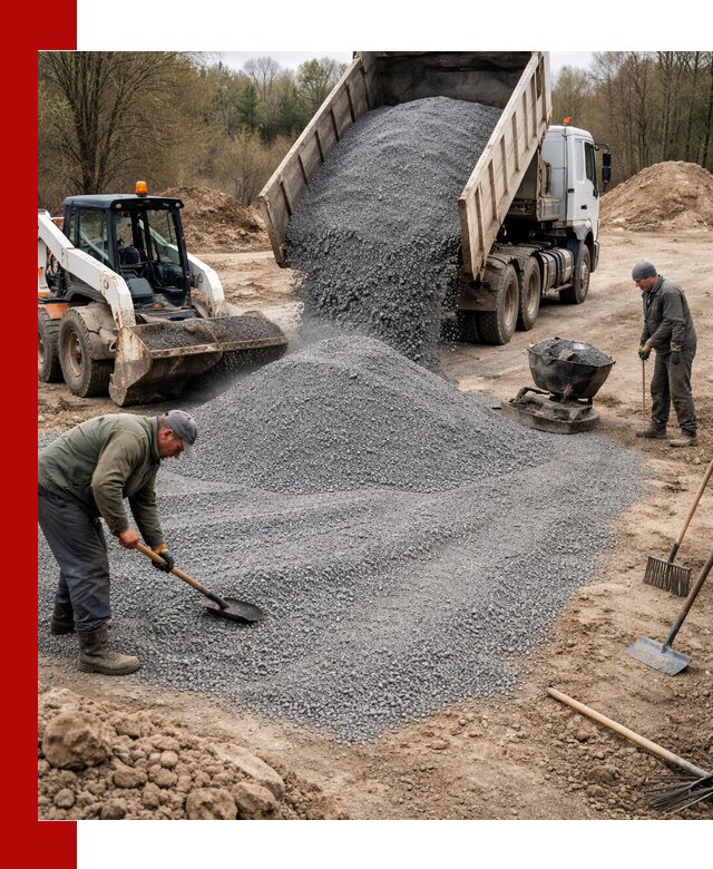 Отсев для подсыпки в Егорьевске — доставка и подсыпка на участок