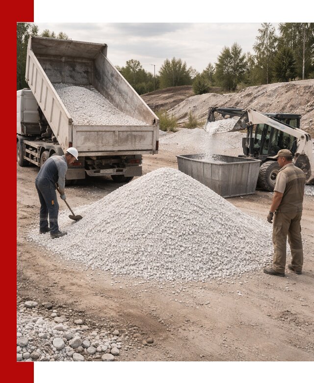 Доставка и продажа белой мраморной крошки в Егорьевске