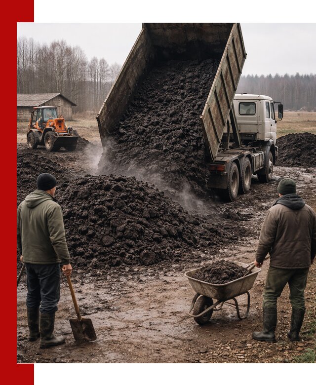 Доставка низинного торфа с разгрузкой и доставкой в Егорьевске