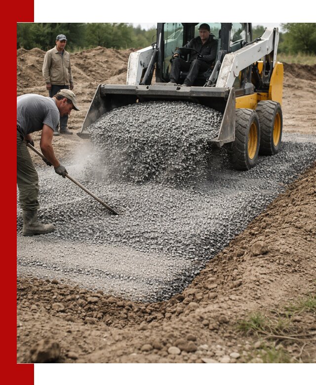Устройство щебеночной подушки в Егорьевске для дорог и фундаментов